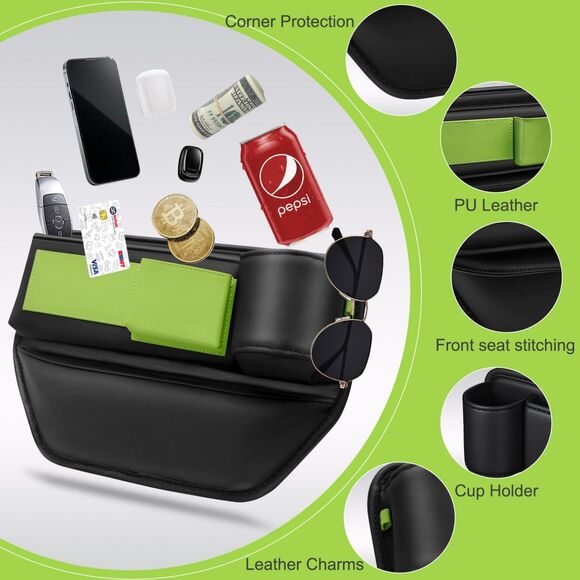 Car Seat Gap Filler Organizer with Cup Holder Universal - Picture 7 of 9